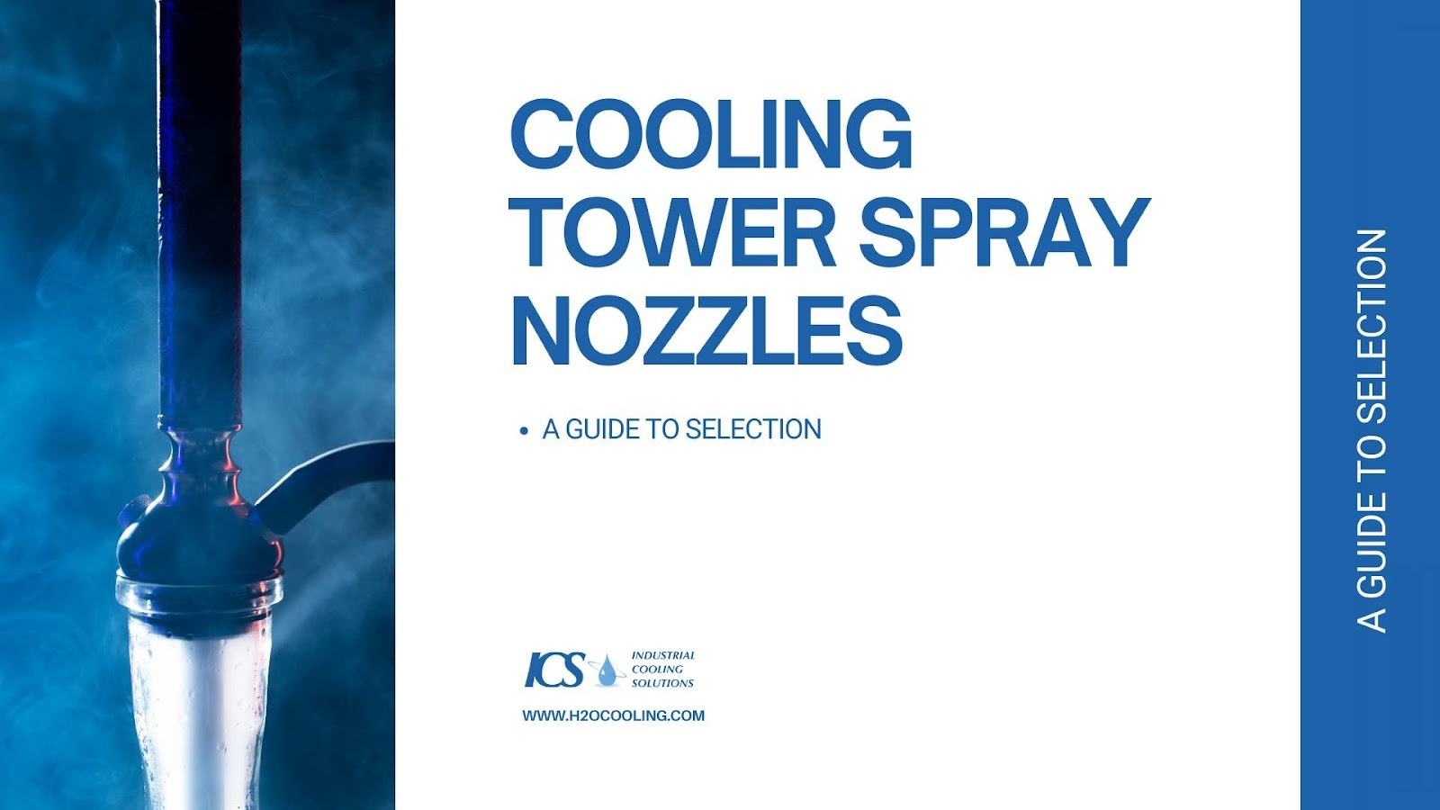 Nozzle Type Primary Application Advantage Material Options Splash-Type (Target) Crossflow / Gravity Towers Lowest energy use (zero PSI required), simple design Polypropylene (PP), ABS Full Cone (NS Series) Counterflow / HVAC Towers Uniform distribution at low heights Nylon, PP Spiral / Helical High-fouling / Industrial Resistant to clogging, self-cleaning Stainless Steel, Ceramic Variable Orifice VFD-Equipped Towers Maintains spray pattern during load shifts Engineered Thermoplastics Hollow Cone Water treatment, spray ponds Even coverage with high-impact droplets Stainless Steel, Brass, PP Flat-Fan Irrigation, HVAC, process cooling Wide coverage, good for targeted areas Stainless Steel, Plastic, Brass Fog / Mist / Fine Spray Evaporative cooling, humidification Creates very fine droplets, maximizes surface contact Stainless Steel, PP Air-Assisted Dust suppression, industrial cooling High atomization, long throw distance Stainless Steel, Aluminum Spreader / Multi-Orifice Large crossflow towers, distribution pans Uniform distribution, flexible flow rates PP, ABS, Engineered Thermoplastics Adjustable / Rotary Industrial cooling towers, process Can tune coverage and droplet size Stainless Steel, Brass, PP Fan-Spray / Turbine Specialized counterflow towers Very uniform distribution over large area Stainless Steel, Thermoplastics Oscillating / Swing Process cooling, pond aeration Covers irregular areas, low energy Thermoplastics, Stainless Steel Cooling Tower Spray Nozzles: A Selection Guide
