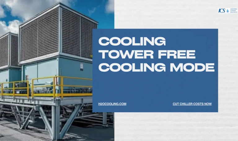 Slide on-page-free-jpeg.jpg: Cooling Tower Free Cooling Mode text overlaid on an industrial cooling tower.